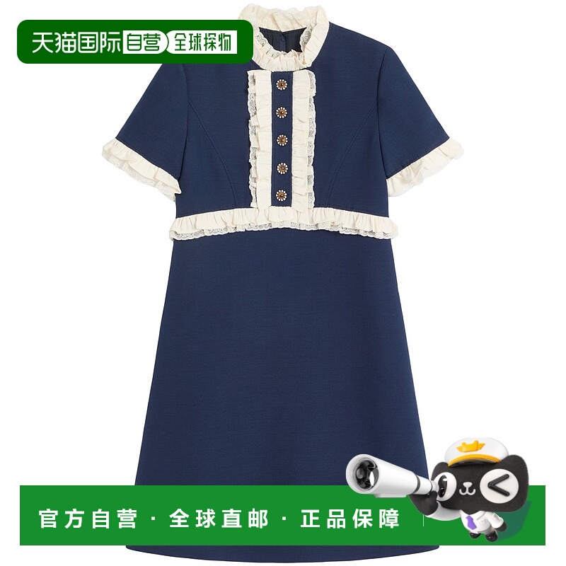 潮奢 valentino 华伦天奴 女士 縐紗高級訂製迷你連身裙 6B3VAF51