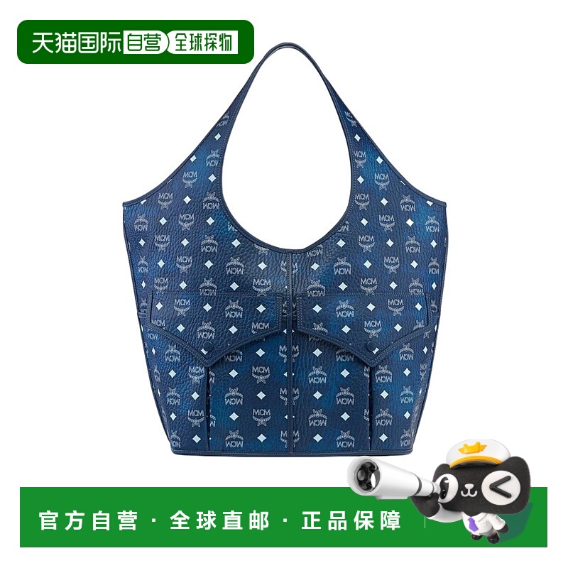 1h可退 MCM 女士手提包 MWPEATA021F AW2025 蓝色 Aren Mama Vise