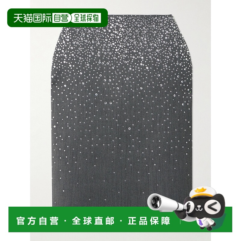 1h可退 潮奢 ALEX PERRY 女士 水晶装饰斜纹布半身裙 S0203FW25SL