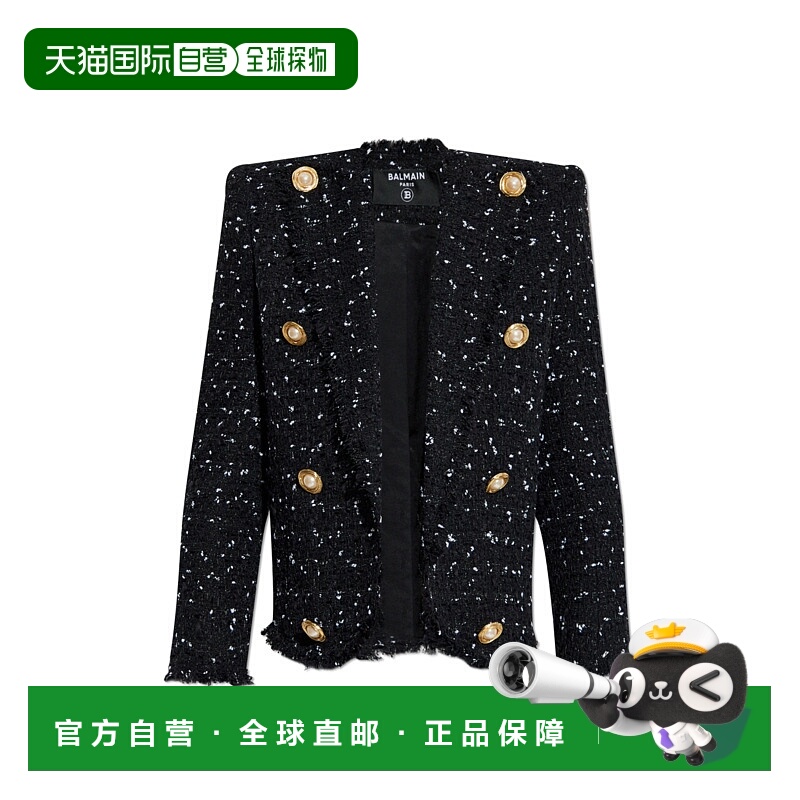 BALMAIN 女士外套 EF0SC226XL06EAB SS2025 黑色 8-Button Spence