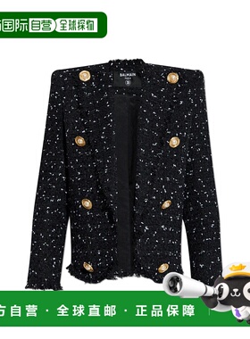 BALMAIN 女士外套 EF0SC226XL06EAB SS2025 黑色 8-Button Spence