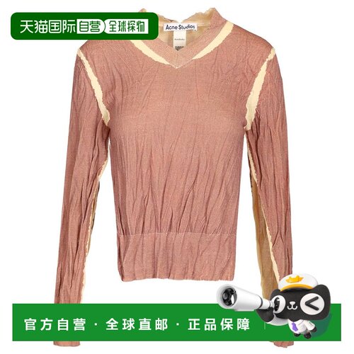 ACNE STUDIOS 女士针织衫 A60678ACX SS2026 粉红色 Crumpled V-n