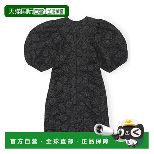 女士半身裙 提花泡泡袖 F8025099 黑色 迷你连衣裙 AW2023 GANNI