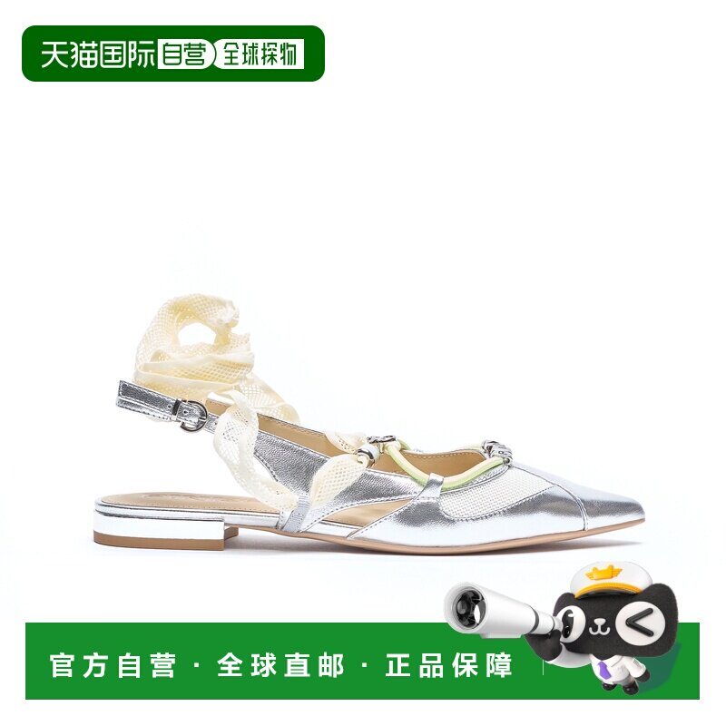 PINKO 女士高跟鞋 SD0547P049ZZF CO 银色 搭扣细节平底凉鞋女鞋