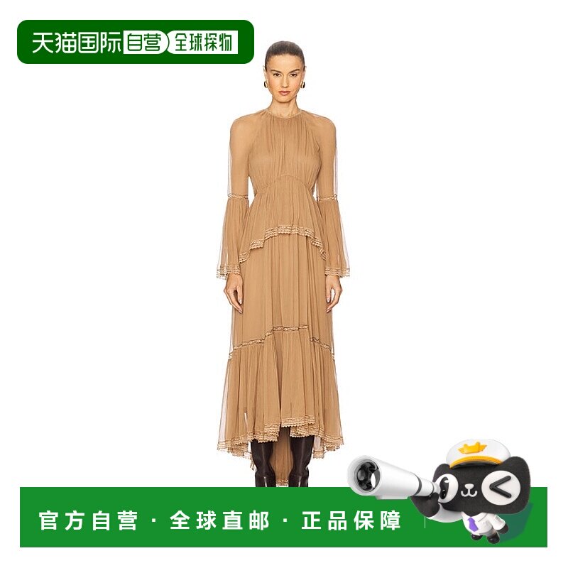 1h可退 潮奢 ZIMMERMANN 女士 收腰飘逸连衣裙 5345DF251