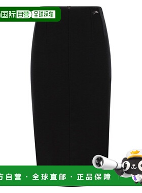 1h可退 潮奢 Elisabetta Franchi 女士 徽标贴片中长半身裙 GK19S