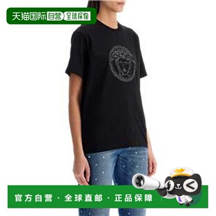 AW2025 10187521A135941B000 黑色 女士T恤 VERSACE