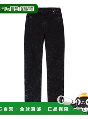 BALMAIN 男士休闲裤 FH0MI083DG010PC AW2025 黑色 腰带环牛仔裤