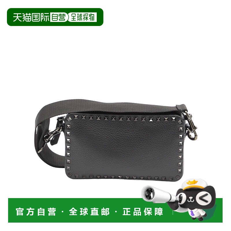 1h可退 VALENTINO 男士斜挎包 YB0704CWB0NO AW2024 黑色 徽标单