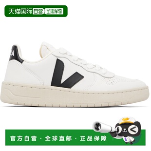 Veja 女士 白色 V-10 Leather 运动鞋 VI0220738ExtraWhiteBlack