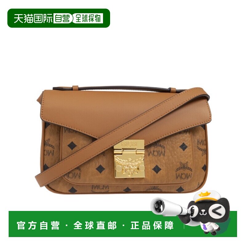 MCM 女士斜挎包 MWRFSXT01CO AW2024 棕色 字母图案单肩包手提包