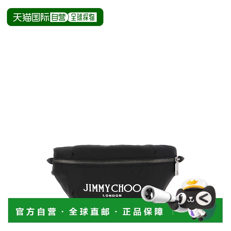 1h可退 JIMMY CHOO 男士腰包 FINSLEYDNHBLACKLATTEGUN SS2024