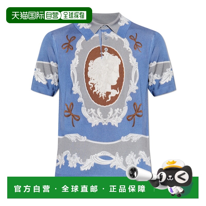1h可退 VERSACE 男士T恤 10198181A142495UE30 SS2025 蓝色