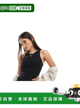 1h可退 潮奢 New Look 纽洛克 女士 罗纹工字背中长连衣裙(黑色)