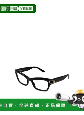 BALENCIAGA 女士眼镜 BB0435O001 AW2025 黑色 几何平光镜