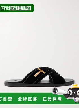 1h可退 潮奢 Tom Ford 汤姆 福特 男士 精饰天鹅绒凉鞋 J1489TVE0