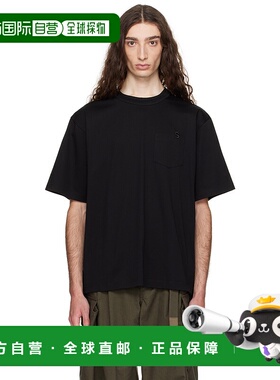 1h可退 潮奢 Sacai 男士 黑色 S Cotton Jersey T 恤 SCM229