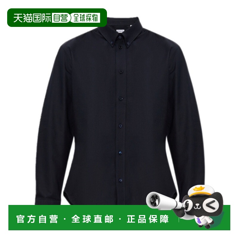 1h可退 BURBERRY 男士衬衫 81013211 SS2025 黑色 长袖衬衫博柏利