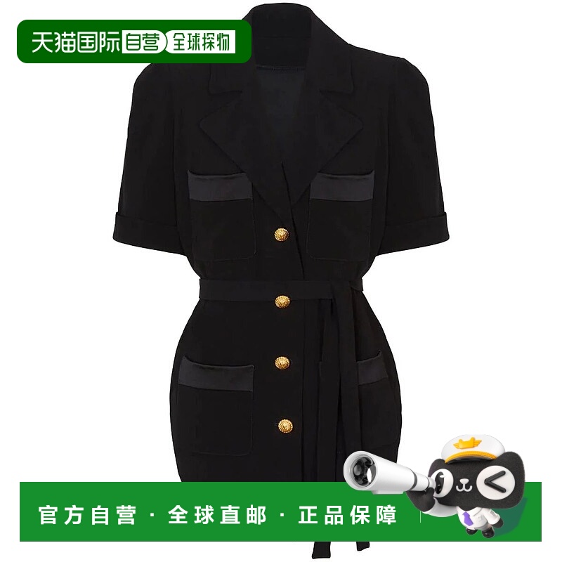 1h可退 BALMAIN 女士衬衫 CF0HN015VB00 SS2024 黑色 BALMAIN SS