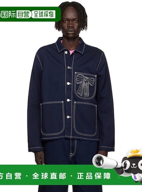 1h可退 潮奢 Acne Studios 艾克妮 男士 蓝色刺绣牛仔夹克 C90204