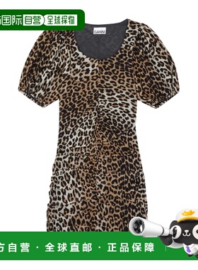 GANNI 女士半身裙 T3252315 AW2022 黑色 Animalier ruched dress