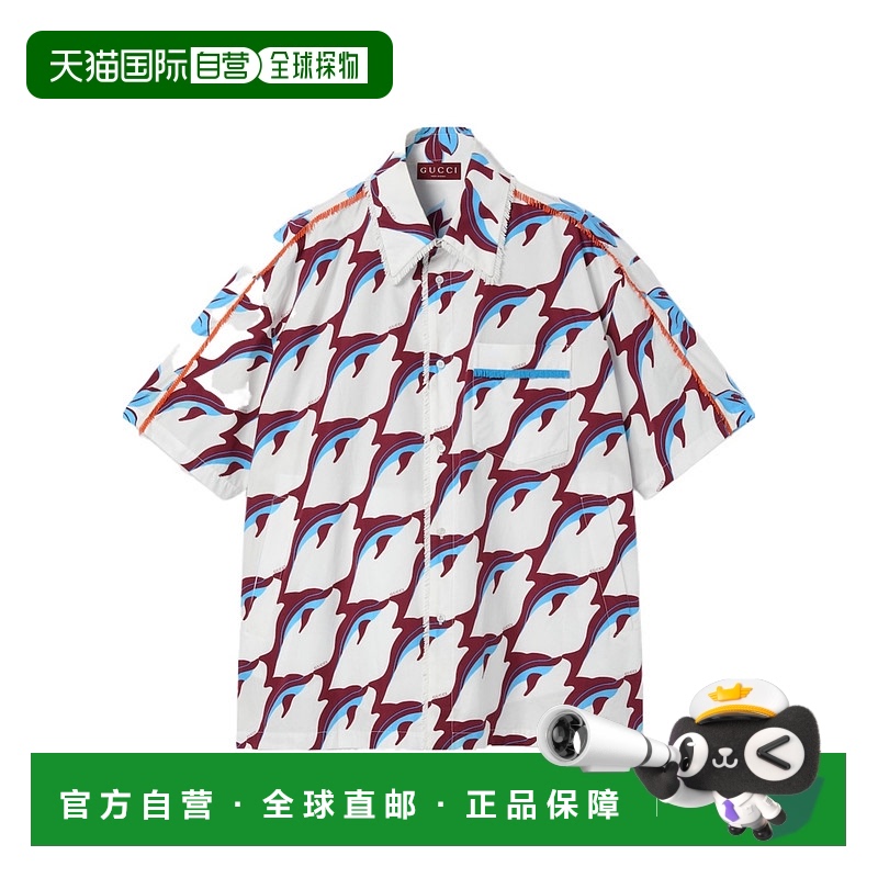 1小时内可退 GUCCI 男士衬衫 821630Z7AMN9020 SS2025 白色 短袖