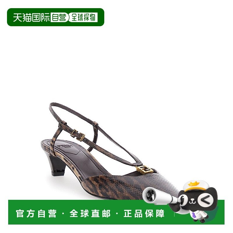 1h可退 潮奢 Fendi 芬迪 女士 FENDI FFOLD 露跟皮质高跟鞋 8J858
