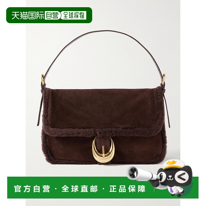 1h可退 潮奢 Staud 女士 Harlow 中号搭扣毛羊皮肩包 H25F6040SGE