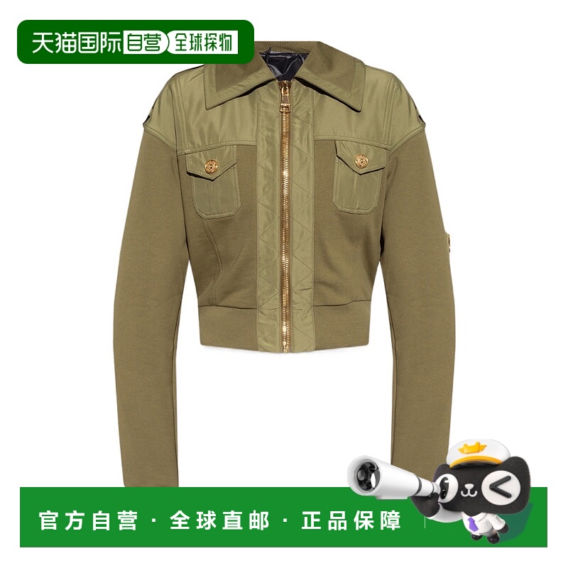 1h可退 BALMAIN 女士西服 AF1TF175MC227CH SS2023 绿色 标志夹克