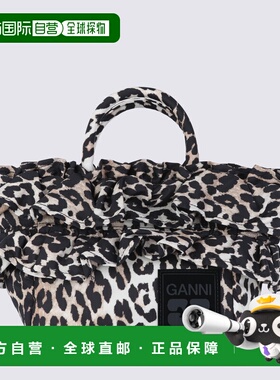 GANNI 女士手提包 B2040010943 SS2026 棕色 'Mini Shopper Ruffl