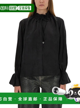 GANNI 女士衬衫 W0856099 AW2025 黑色