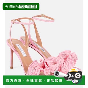 1h可退 潮奢 AQUAZZURA 女士 Noches Tropicales 85 拉菲草编织凉