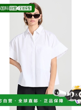 1h可退 潮奢 c.o. 女士 宽松款短袖衬衫 white白色 舒适时尚