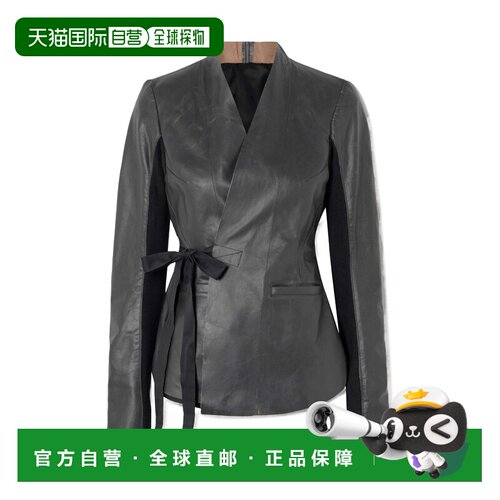 RICK OWENS 女士皮衣 RP01E774909BLACK SS2025 灰色夹克皮夹克