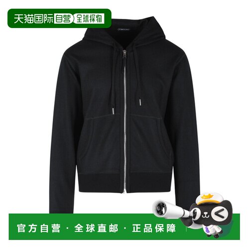 TOM FORD 男士卫衣 JDL026JMK008NAA SS2026 黑色 拉链开合针织衫