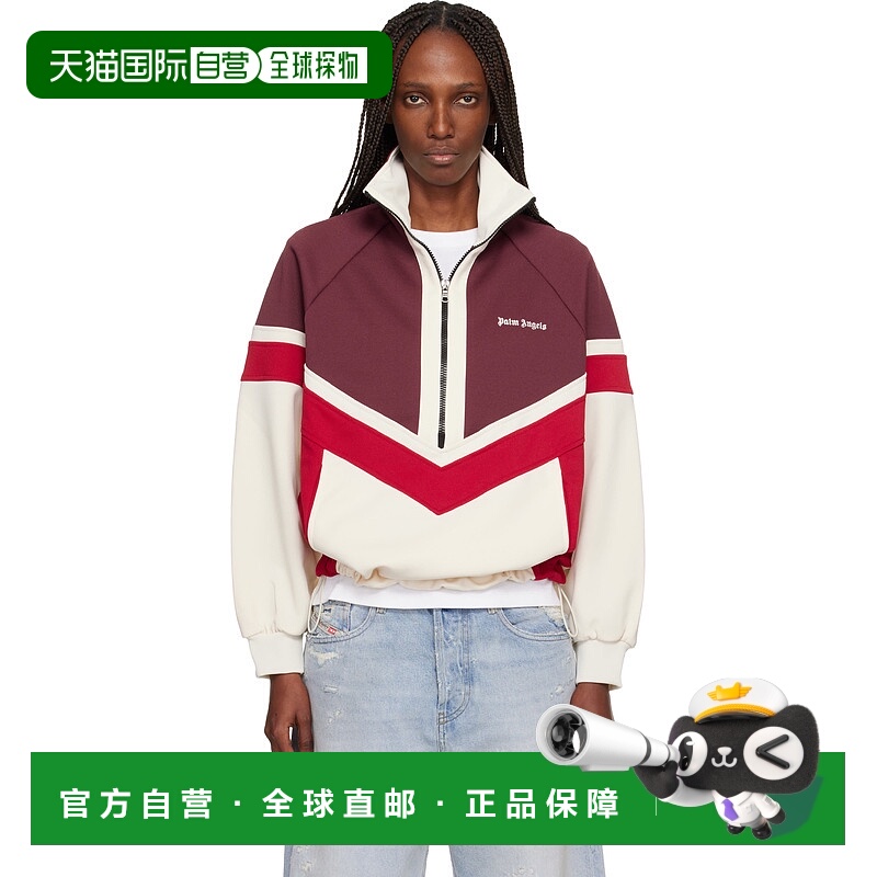 1h可退 潮奢 Palm Angels 棕榈天使 女士 酒红色 & 灰白色 Colorb