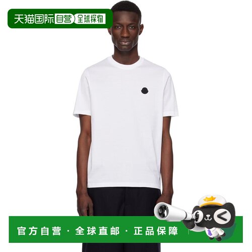 Moncler 盟可睐 男士 白色 Vertical Back Logo Cotton T恤 K1091