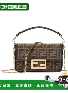 FENDI 女士斜挎包 8BS017A6V5F17U4 AW2021 黑色 迷你BAGUETTE徽