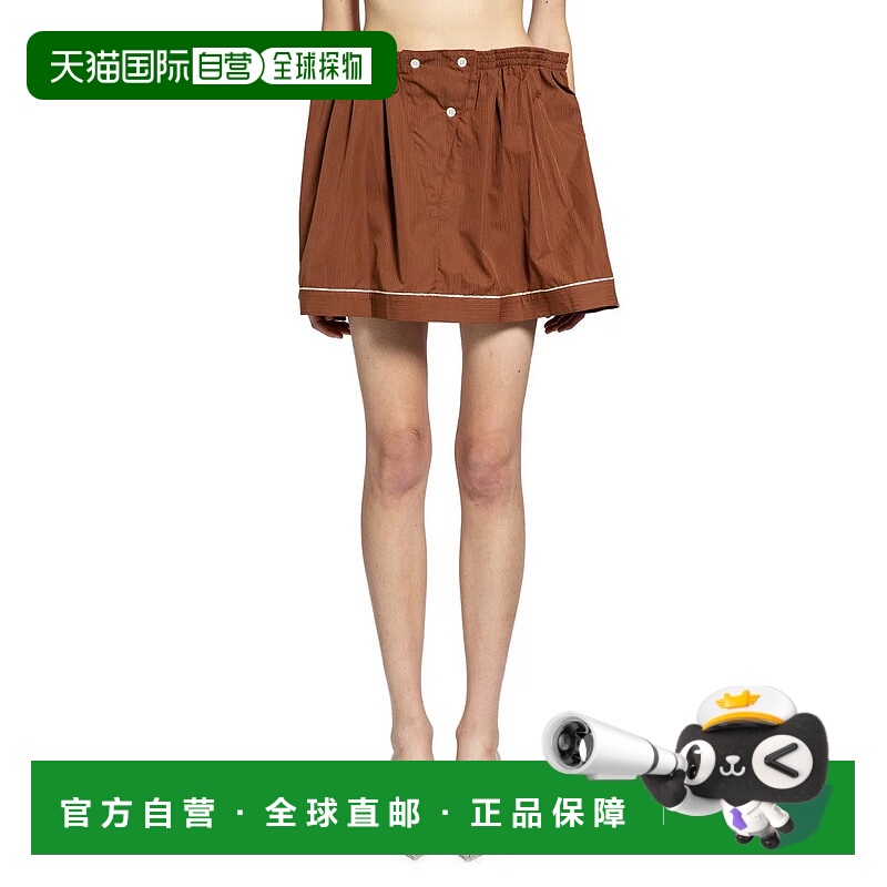 1h可退 PRADA 女士半身裙 P145ZG18OUF0005 AW2025 棕色 Prada Sk