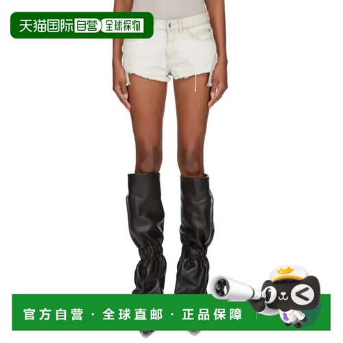 rick owens 瑞克 欧文斯 women 斜裁毛边牛仔短裤 RO01F6396_DMW