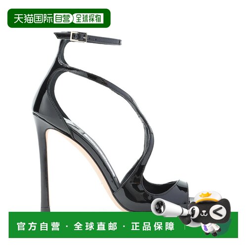1h可退 JIMMY CHOO 女士凉鞋 AZIA110PAT CO 黑色高跟