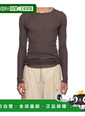 RICK OWENS 男士T恤 RU01F2250MR53 SS2026 棕色 Temple 长袖 T