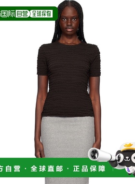 1h可退 潮奢 Jil Sander 吉尔 桑达 女士 棕色刺绣 T 恤 J02NF000