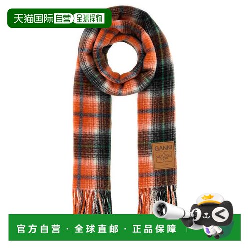GANNI 女士围巾 B3020247316 AW2026 橙色 COMPAC【付后1h可退】