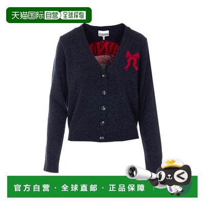 GANNI 女士针织衫 A1070090252 SS2026 黑色 CARDIGAN WITH GRAPH