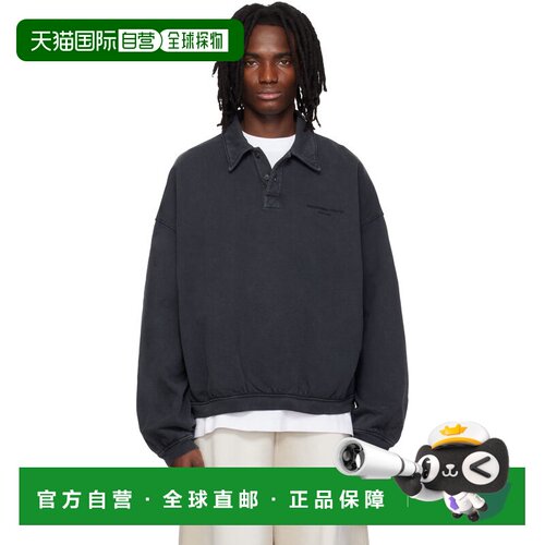 Alexander Wang 亚历山大 王 男士 黑色长袖 Polo 衫 6CC1261126W