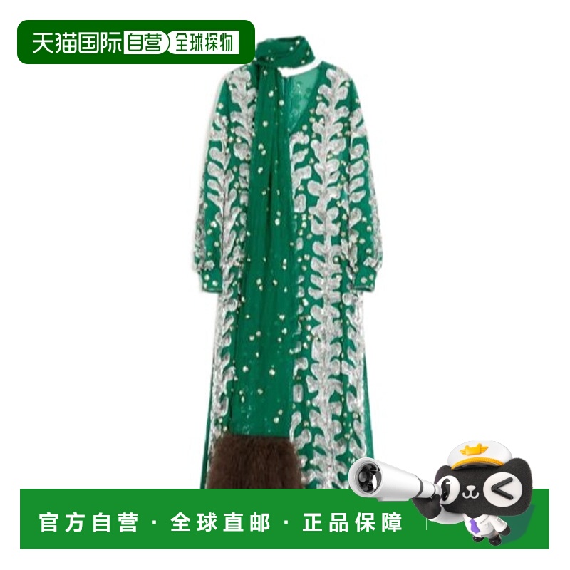 1h可退 VALENTINO 女士大衣 BVADB01C8D4U SS2025 绿色 长袖连衣