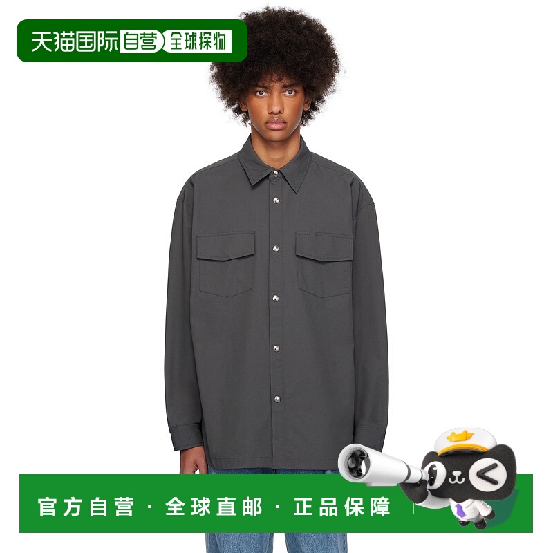 1h可退 潮奢 Wooyoungmi 吴阳米 男士 灰色 Chest Pocket 衬衫 W2