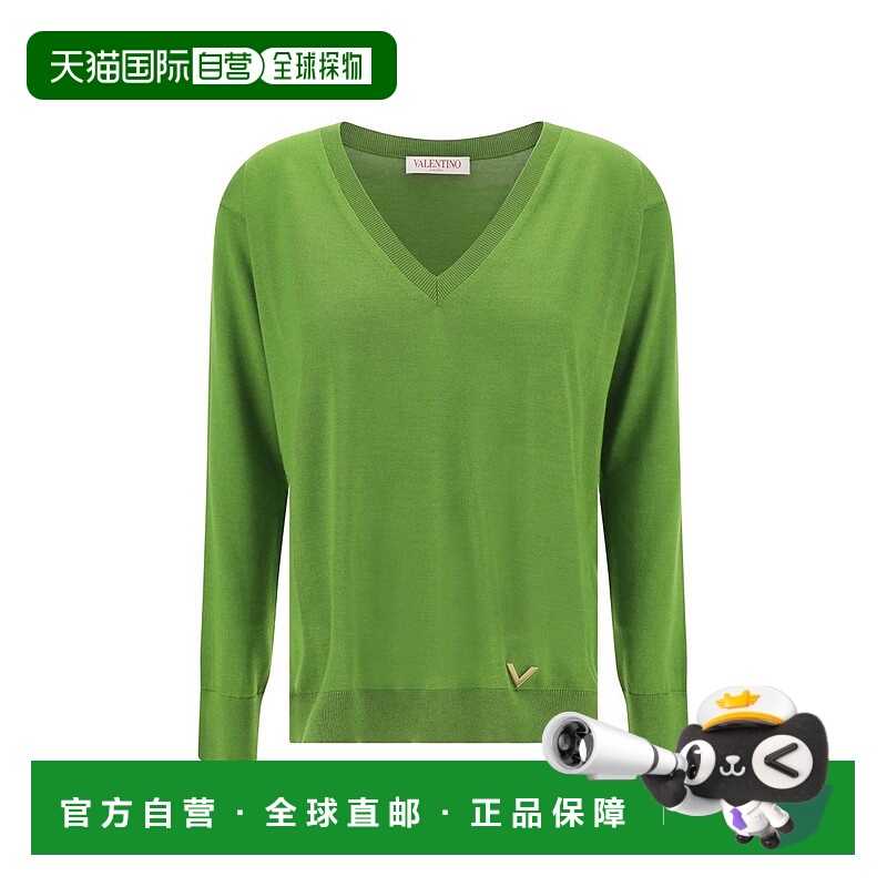 1h可退 VALENTINO 女士针织毛衣 3B3KC48D830EW9 SS2024 绿色羊绒