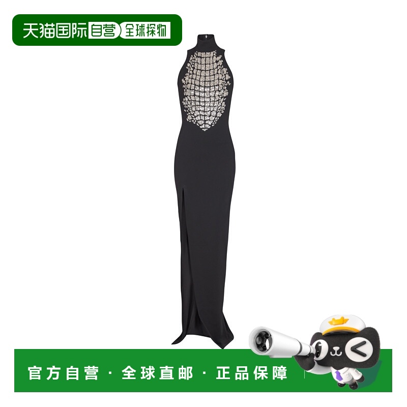 1h可退 BALMAIN 女士连体裤 FF0RP001PD24EHV AW2025 黑色 长款刺